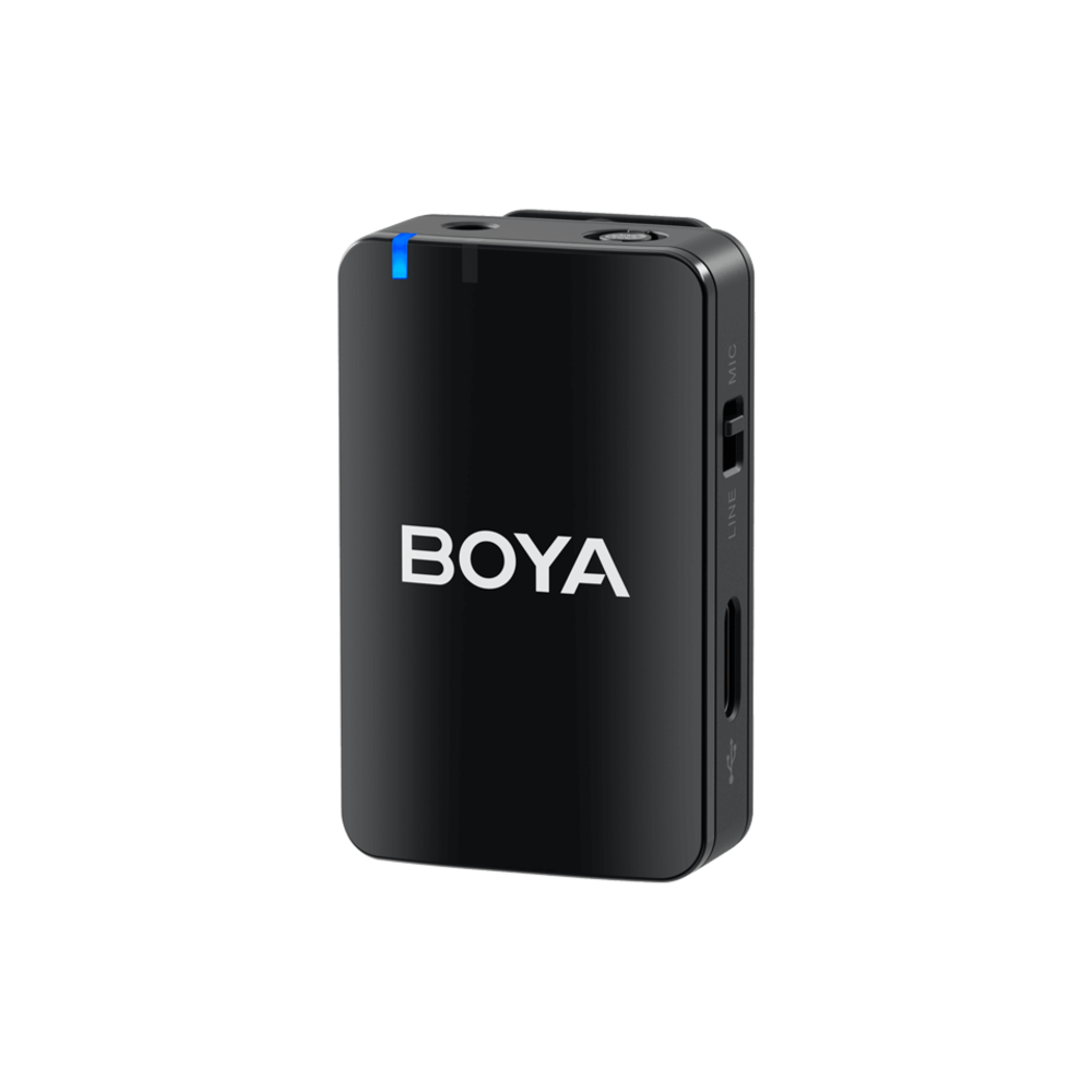 Microfono Inalambrico Boya Todo en Uno Boton Integrado Cancelacion de Ruido Alcance hasta 300m 8GB de Memoria Interna BOYAMIC