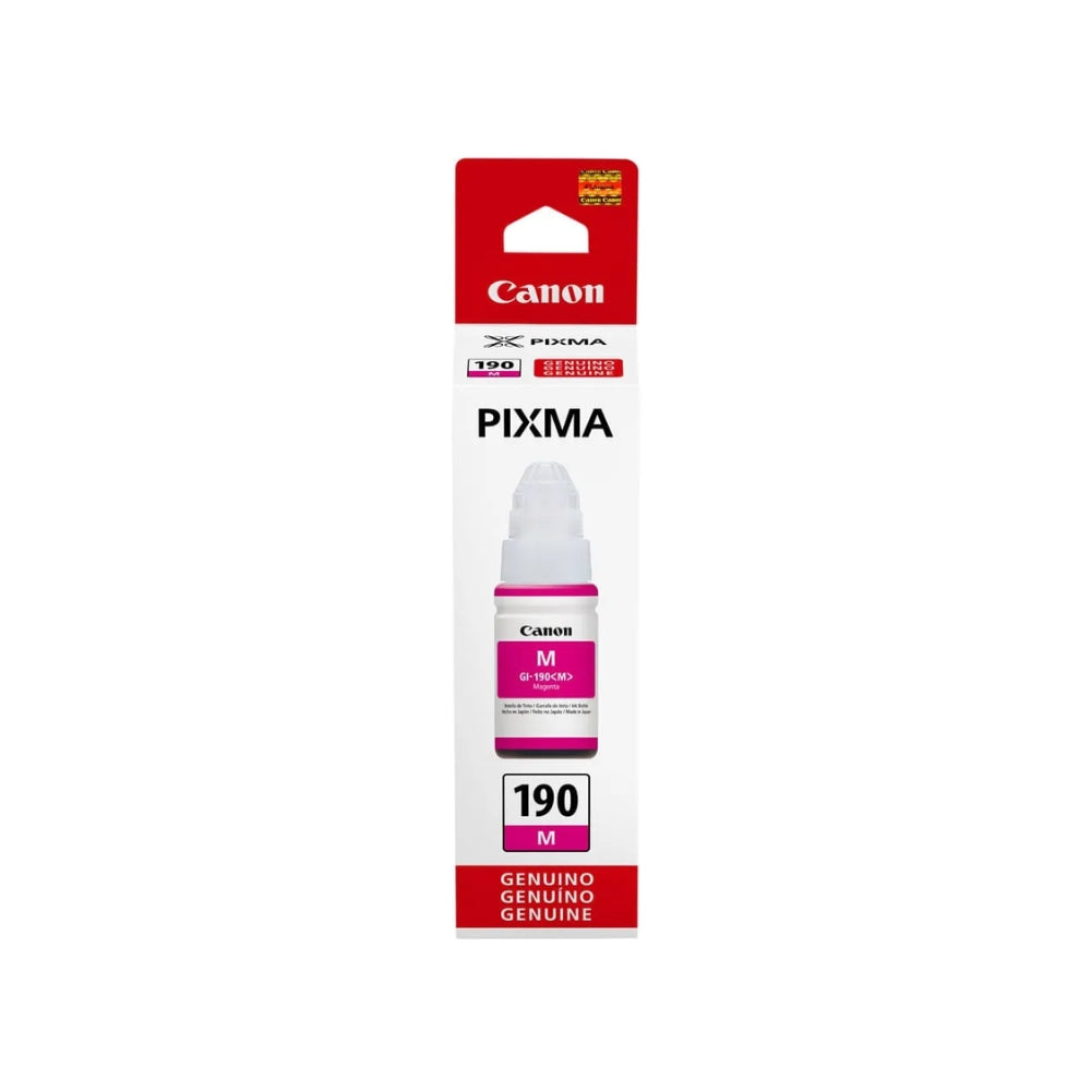 Botella de Tinta Canon GI-190M color Magenta de 70ml Compatible con Pixma G3110 G4110 0669C001AC