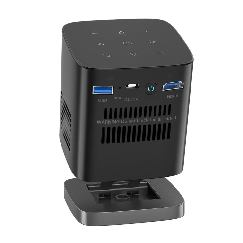 Proyector Havit Android Portatil con Soporte Nativo 960P soporta hasta 1080P 4K Tecnologia DLP-Link 3D Bateria 2 a 4 horas Doble Banda 2.4 y 5.0GHz PJ218 PRO-EU-BK