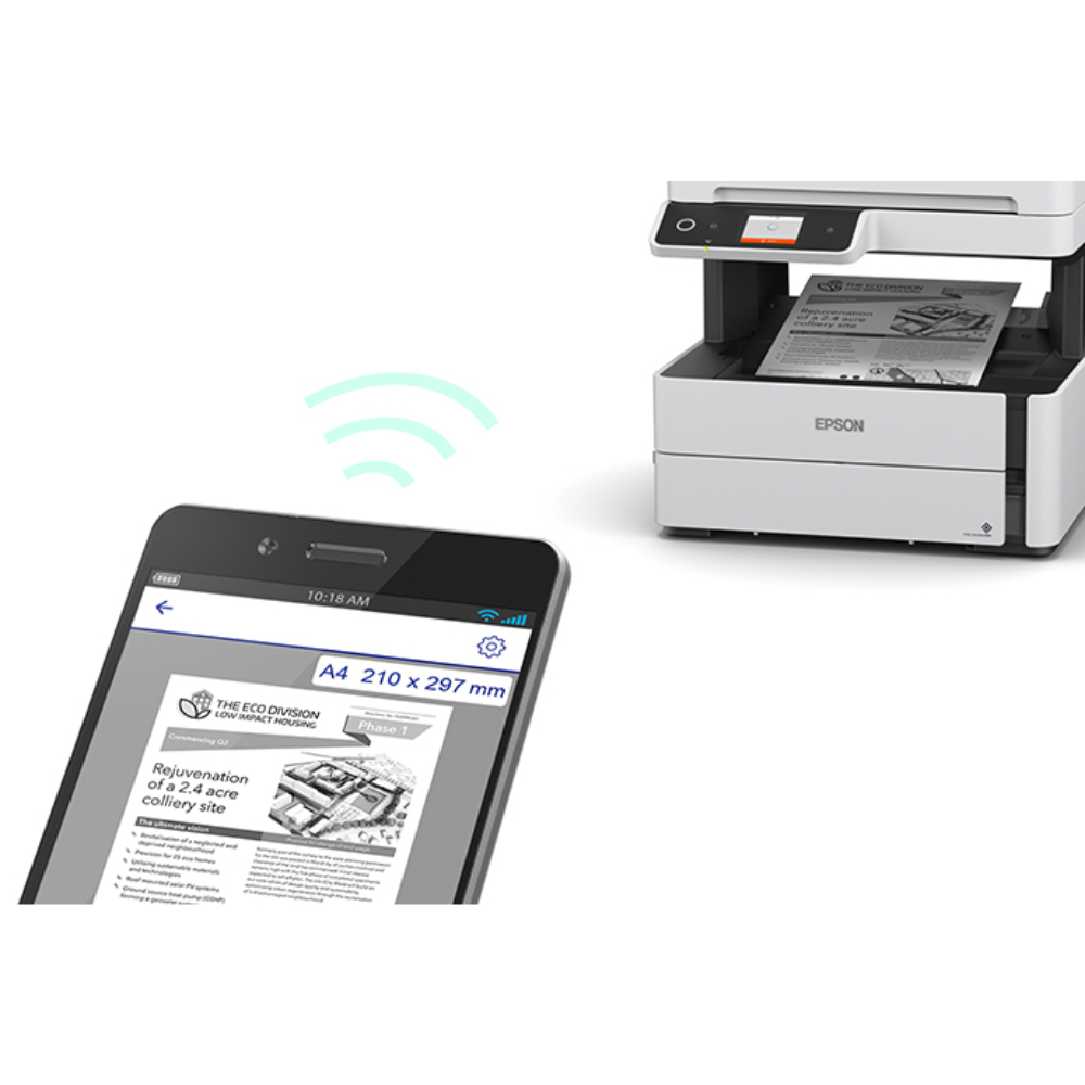Impresora Epson Multifuncional M3170 Monocromatica con Sistema de Tinta Continuo Conectividad USB WiFi y Ethernet C11CG92303
