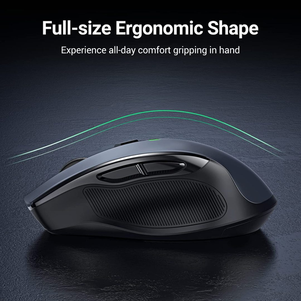 Mouse Ugreen Inalambrico 2.4GHz Ergonomico hasta 4000 DPI con 5 Botones color Negro 90545