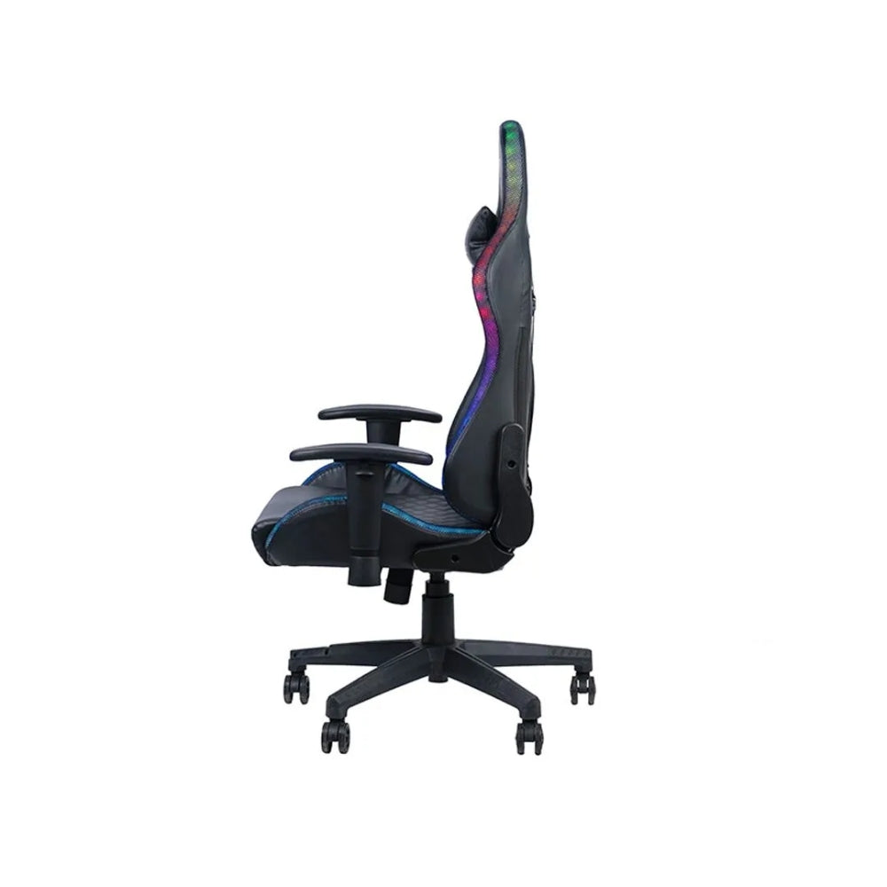 Silla Gamer Havit con Luz LED Reposa Brazos 2D Gira 180 Grados Soporta hasta 150Kg color Negro GC927