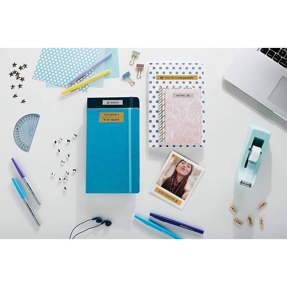 Cinta Dymo D1 Labelmanager Color Pop Negro fondo Dorado 12mm x 3m 2056090