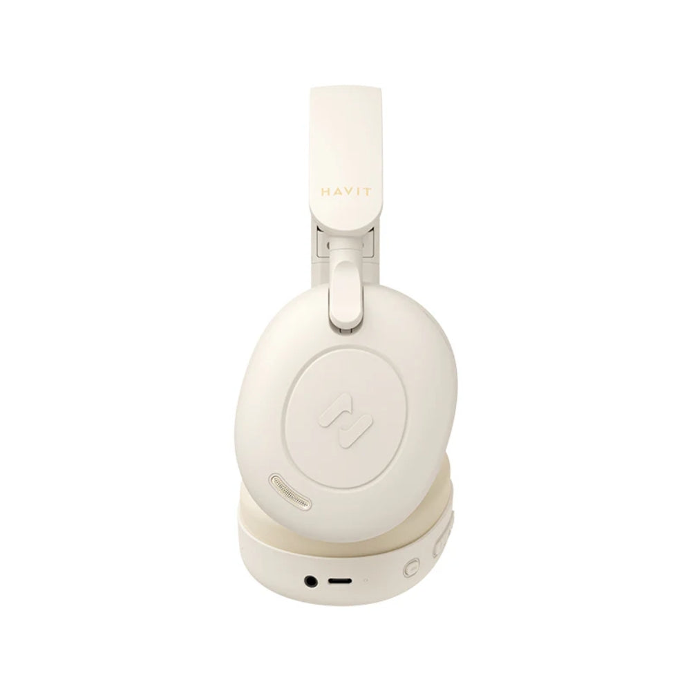 Audifonos Havit Inalambricos Bateria hasta 65 Horas Bluetooth 5.3 Cancelacion de Ruido Activa Diseño Portable color Beige H655BT-BG
