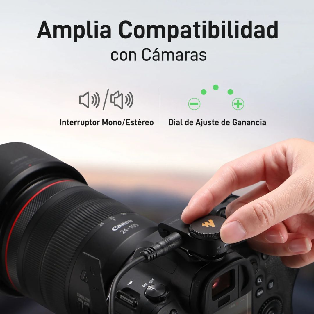 Microfono Inalambrico Maono Lavalier USB-C Formato Boton Cancelacion de Ruido Ajustable hasta 14 Niveles desde la APP WAVE T5