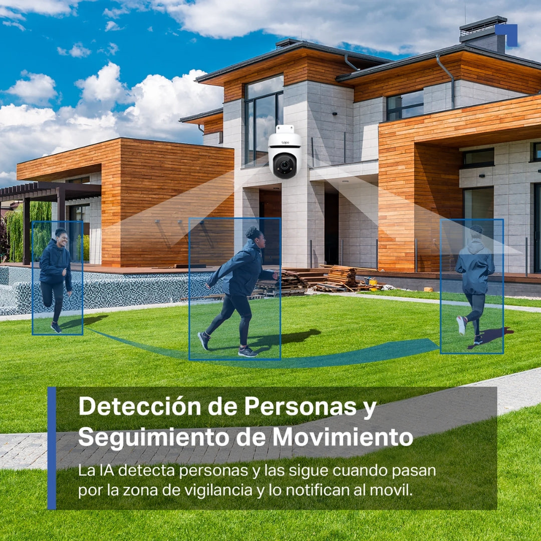 Camara para Exterior Tapo Full HD WiFi Giro Horizontal 360 Vertical 130grados Full Color Vision Nocturna Sensor de Movimiento Audio 2 Vias IP65 Tapo C500
