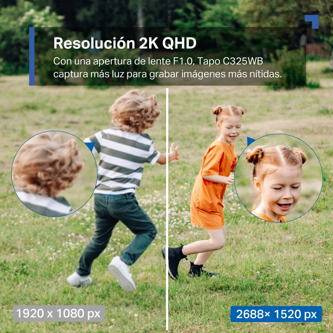Camara para Exterior Tapo 2K QHD WiFi Deteccion de Vehiculo Mascota Vision Nocturna 30m Sensor de Movimiento Audio 2 Vias IP66 Tapo C325WB