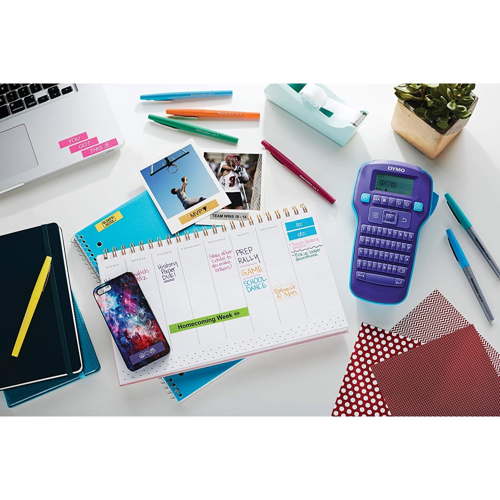 Cinta Dymo D1 Labelmanager Color Pop Negro fondo Dorado 12mm x 3m 2056090