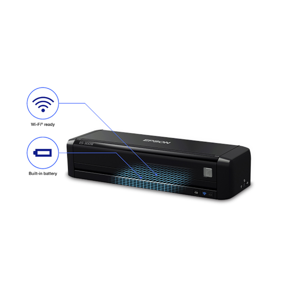 Escaner Epson Workforce ES-300W ADF de 20 Paginas hasta 25PPM 50IPM Duplex Conectividad USB y WiFi B11B242201