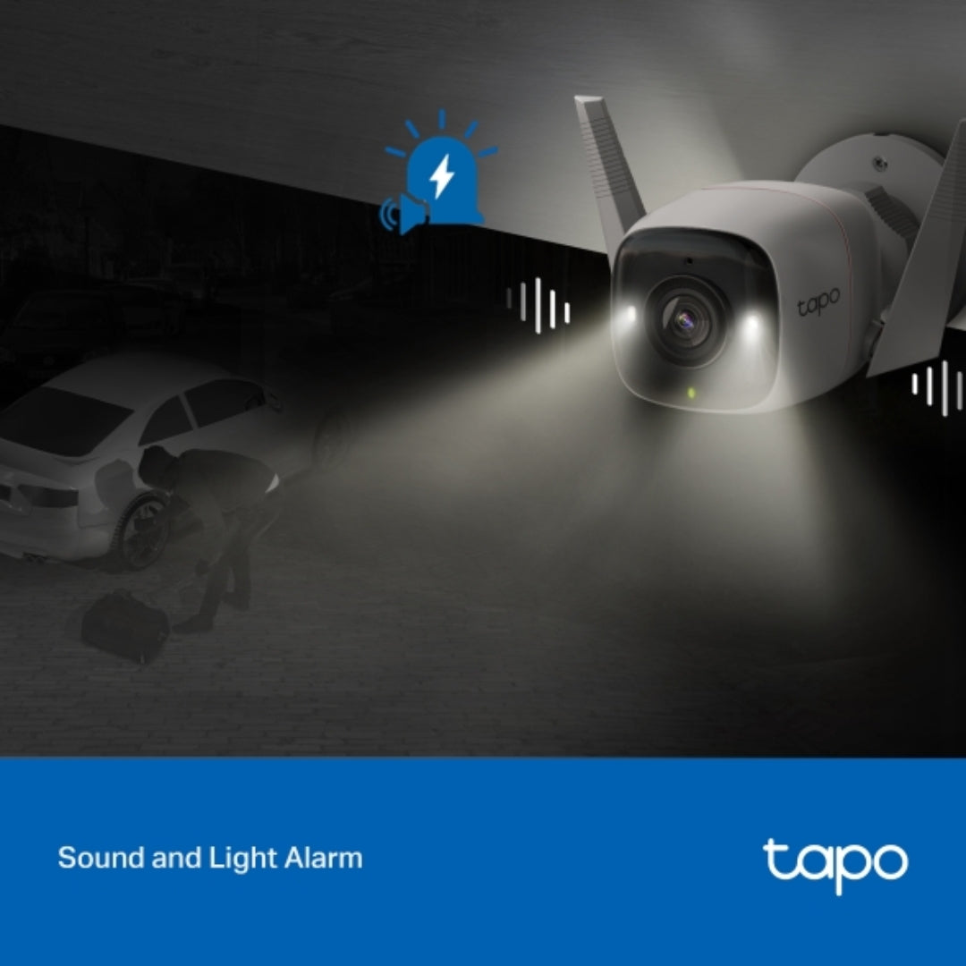 Camara para Exterior Tapo 2K QHD 3MP WiFi Sensor de Movimiento Audio 2 Vias IP66 Tapo C320WS