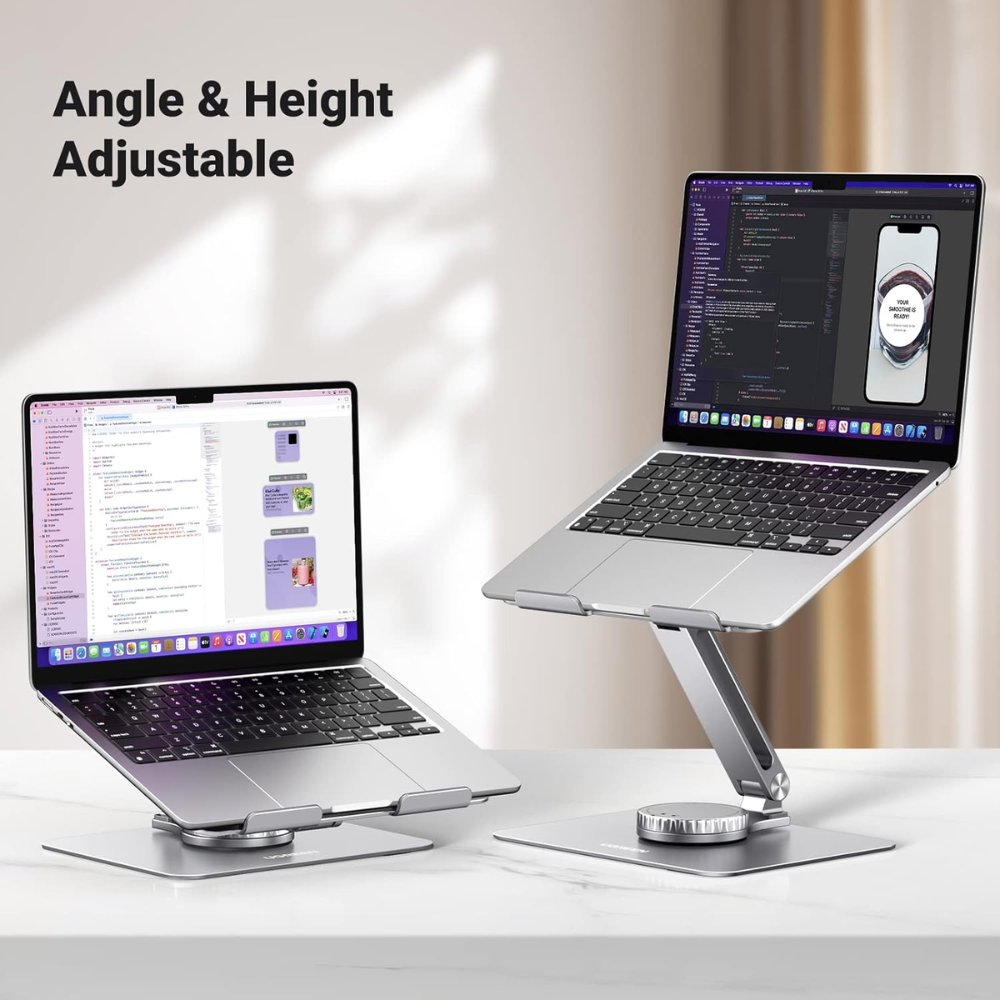 Soporte Ugreen para Laptop de Escritorio hasta 17.3" base giratoria 360 Grados Diseño Ergonomico Buena Ventilacion cuerpo de ALuminio 90849