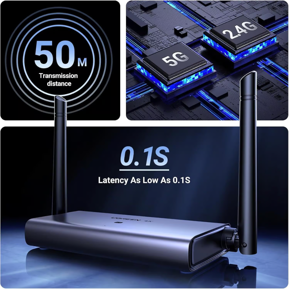 Transmisor HDMI Inalambrico Ugreen soporta 4K 30Hz Alcance hasta 50M 90909A