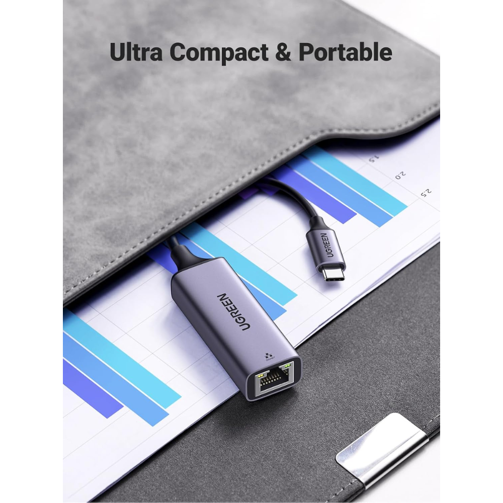Adaptador USB-C Ugreen a Red Ethernet 10/100/1000Mbps Compatibilidad Amplia 50737