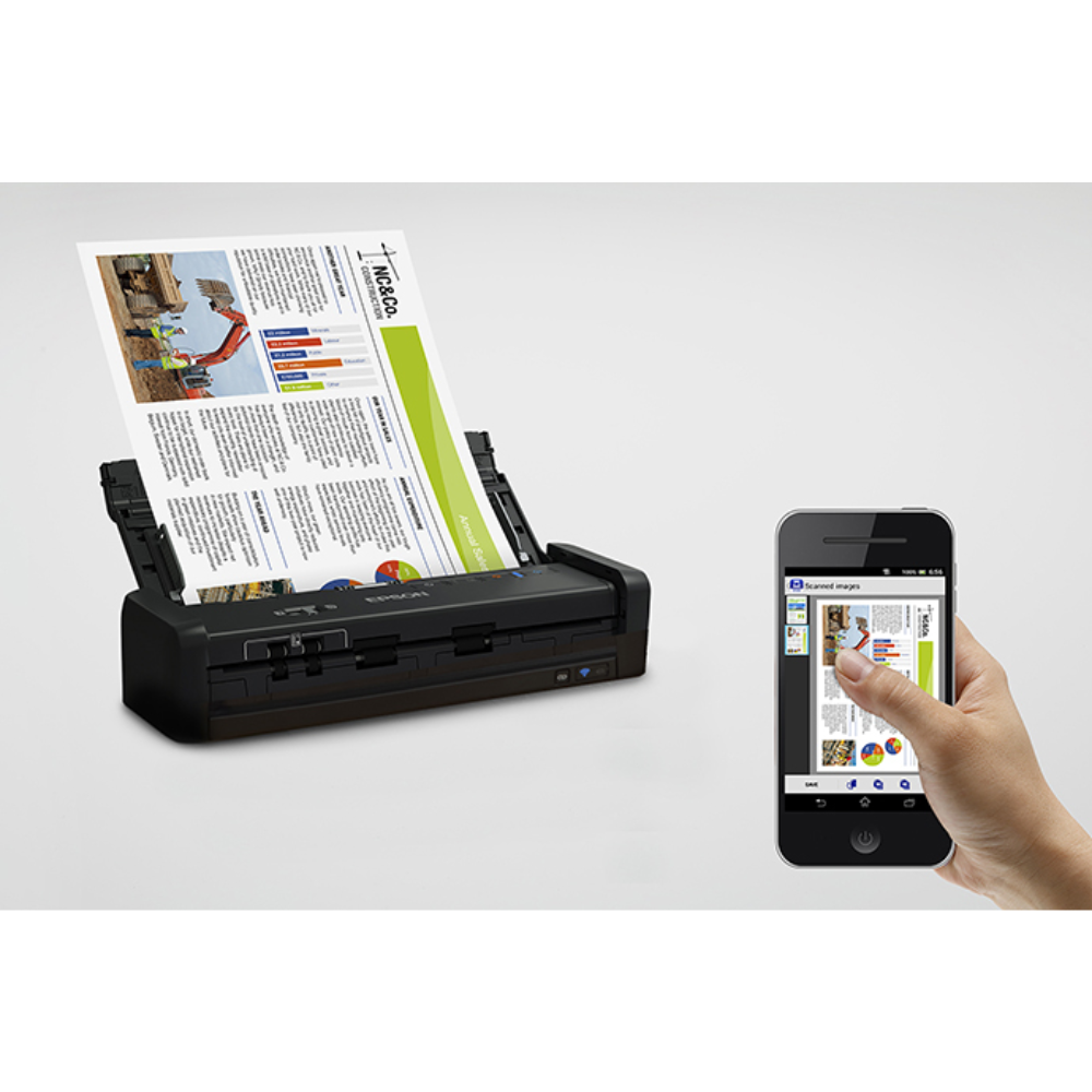 Escaner Epson Workforce ES-300W ADF de 20 Paginas hasta 25PPM 50IPM Duplex Conectividad USB y WiFi B11B242201