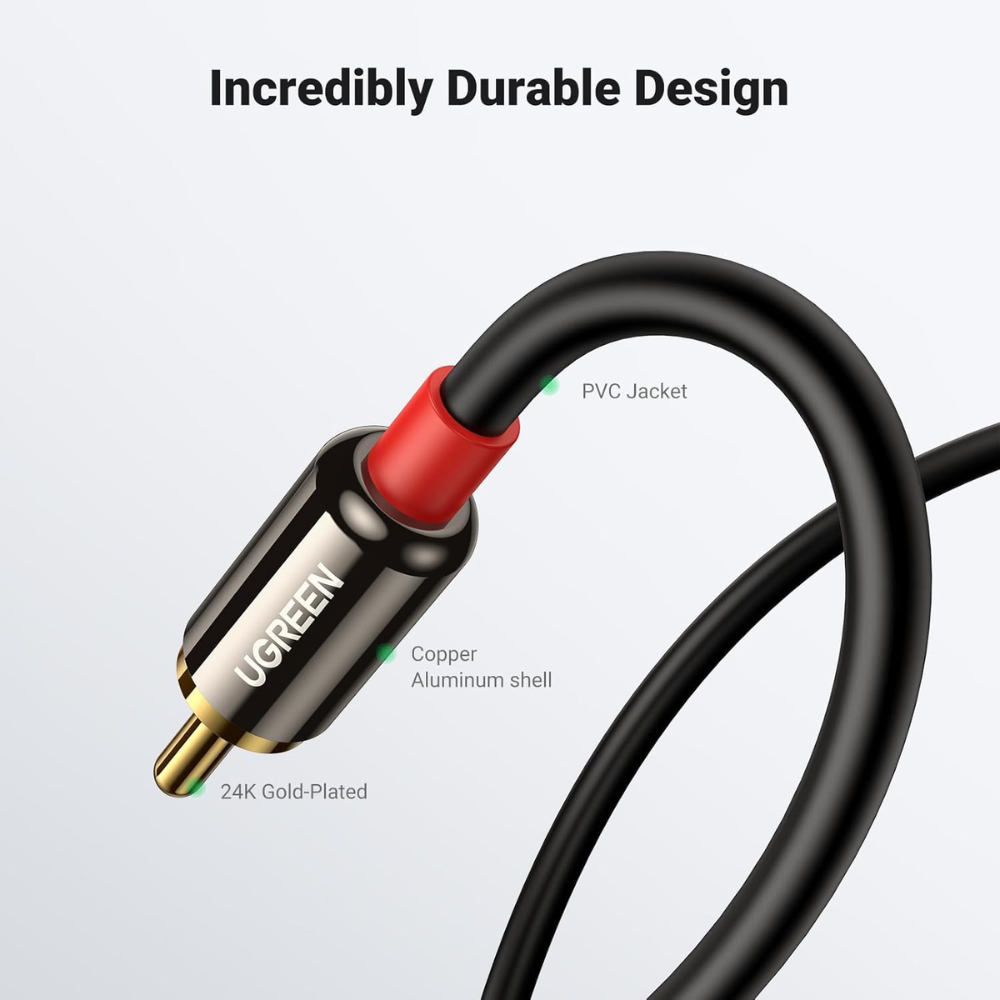Cable de Audio Ugreen Estereo 3.5mm a 2 RCA de 3M de Longitud 10590
