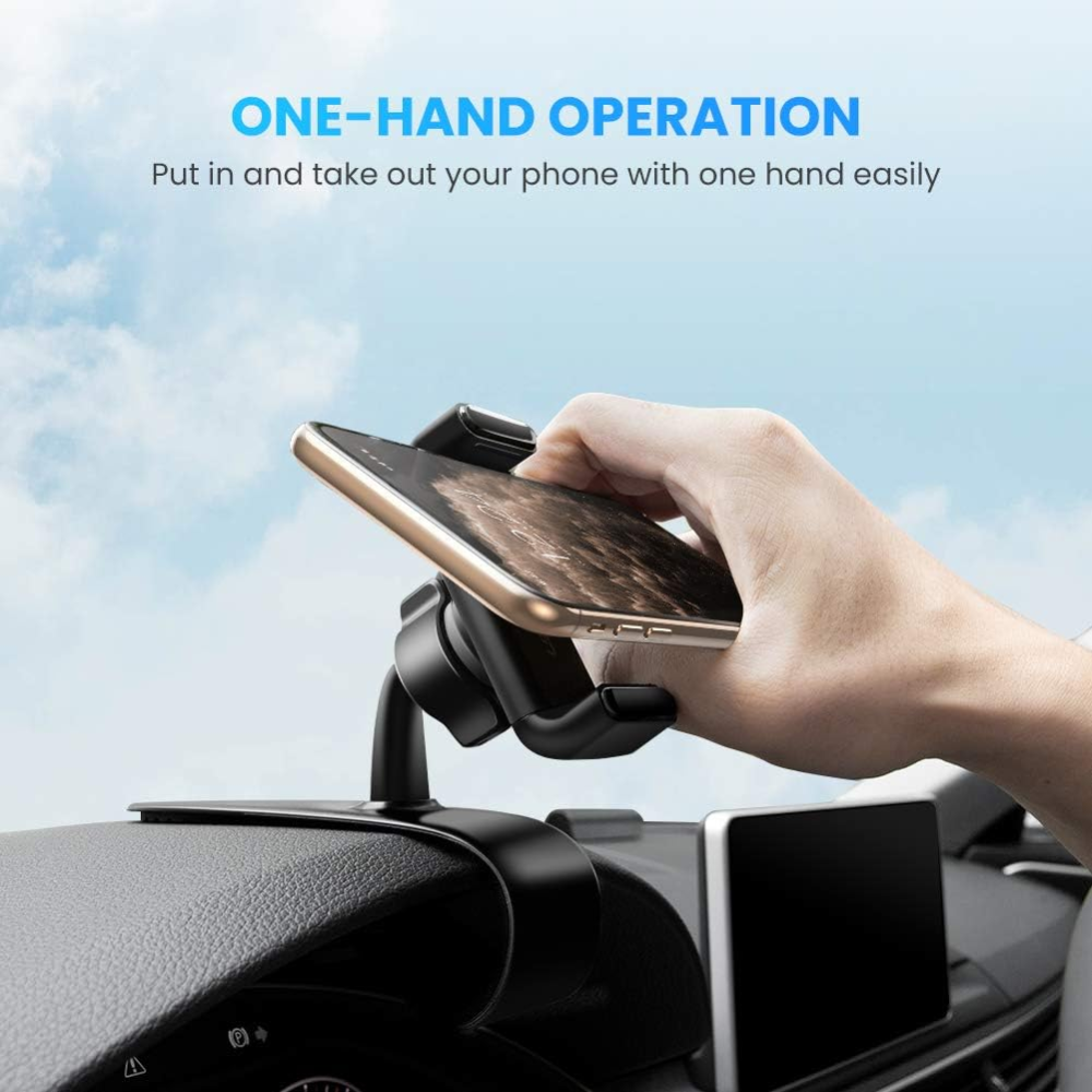Soporte Ugreen de Telefono de 4" a 6.5" para Tablero con Clip de Presion para Vehiculos Conduccion Segura sin Bloqueo de Vista 60796