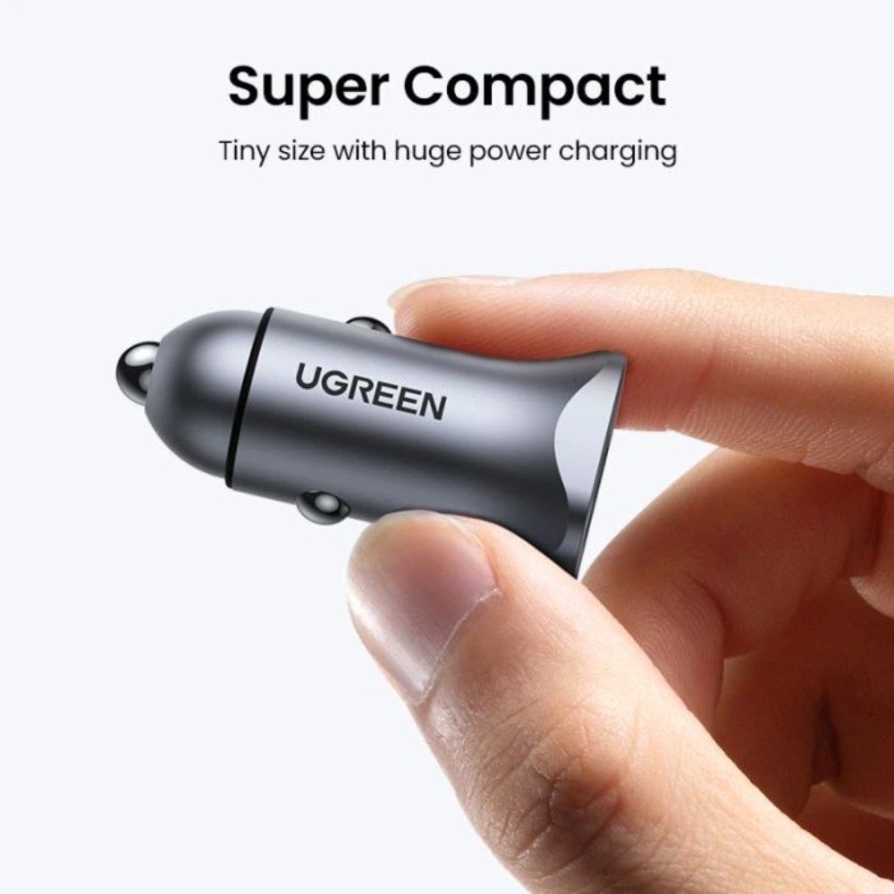 Cargador Ugreen de Vehiculo Puerto USB-A PD30W+SCP22.5W Puerto USB-C 42.5W Maximo Soporta PD QC 3.0 con Proteccion Electrica 40858