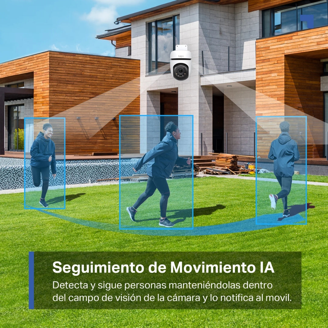 Camara para Exterior Tapo 2K QHD WiFi Giro Horizontal 360 Vertical 130grados Full Color Vision Nocturna Sensor de Movimiento Audio 2 Vias IP66 Tapo C510W