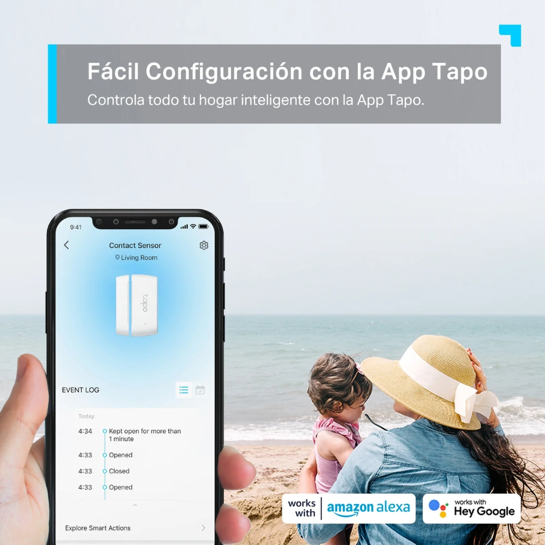 Sensor de Puerta Tapo Inteligente Compatibilidad Universal Multiples Usos Proteccion contra Robo Tapo T110