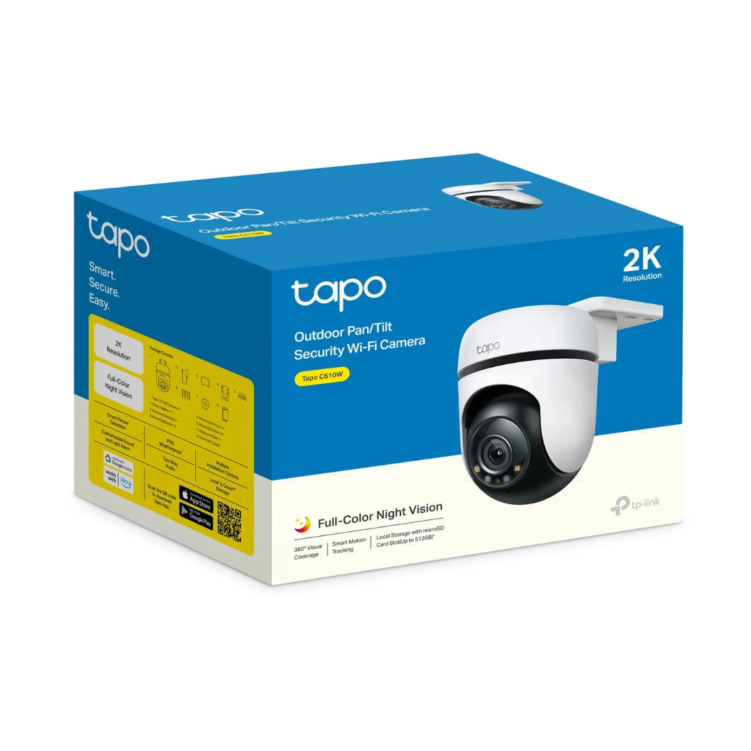 Camara para Exterior Tapo 2K QHD WiFi Giro Horizontal 360 Vertical 130grados Full Color Vision Nocturna Sensor de Movimiento Audio 2 Vias IP66 Tapo C510W