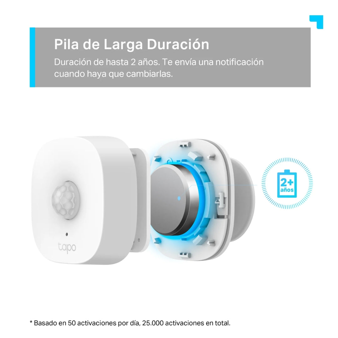 Sensor de Movimiento Tapo Inteligente Angulo de Deteccion 120grados Tapo T100