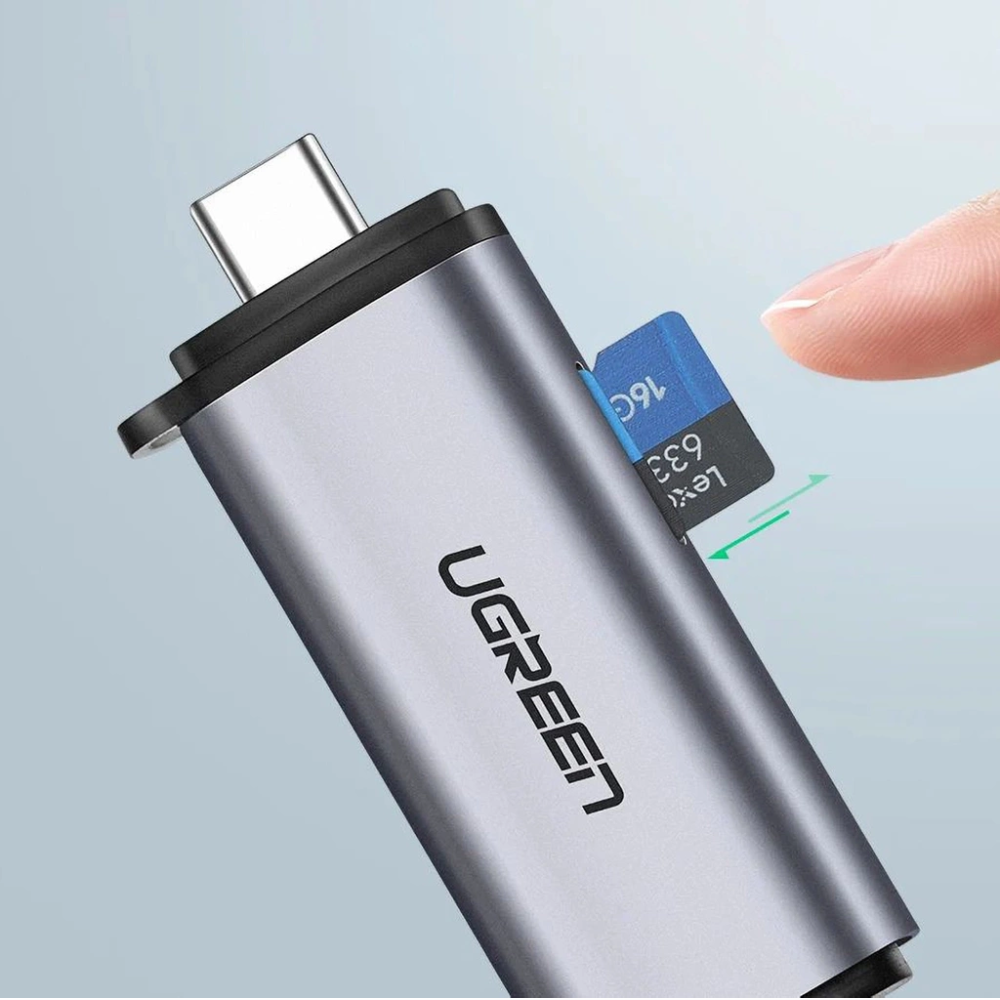 Lector de Tarjetas Ugreen Permite leer Micro SD y SD Doble Puerto USB-A y USB-C 50706