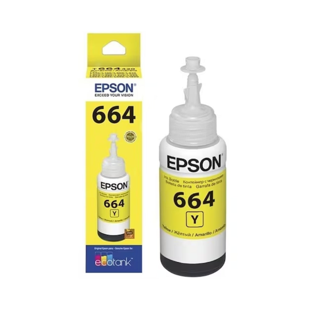 Botella de Tinta Epson T664 color Amarillo de 70ml T664420-AL