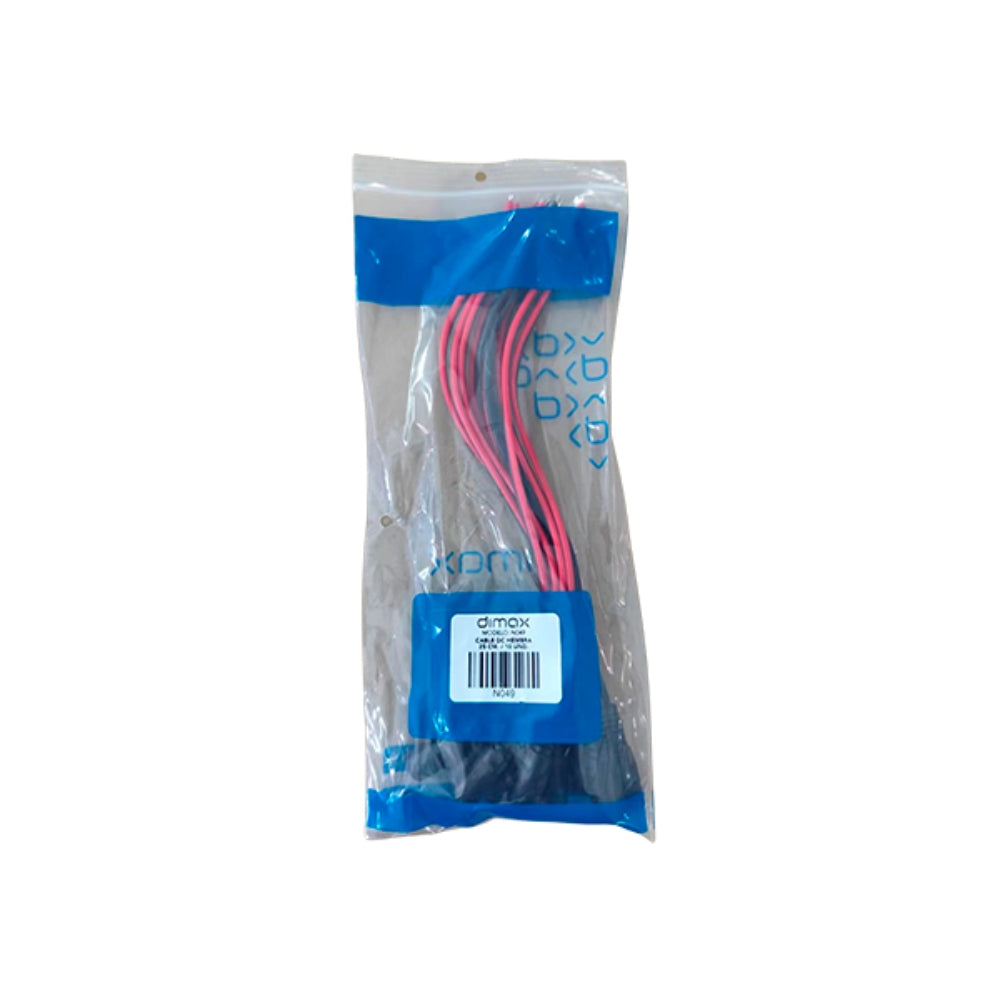 Conector Plug DC Dimax tipo Hembra cable de 25cm Bolsa de 10 piezas N049