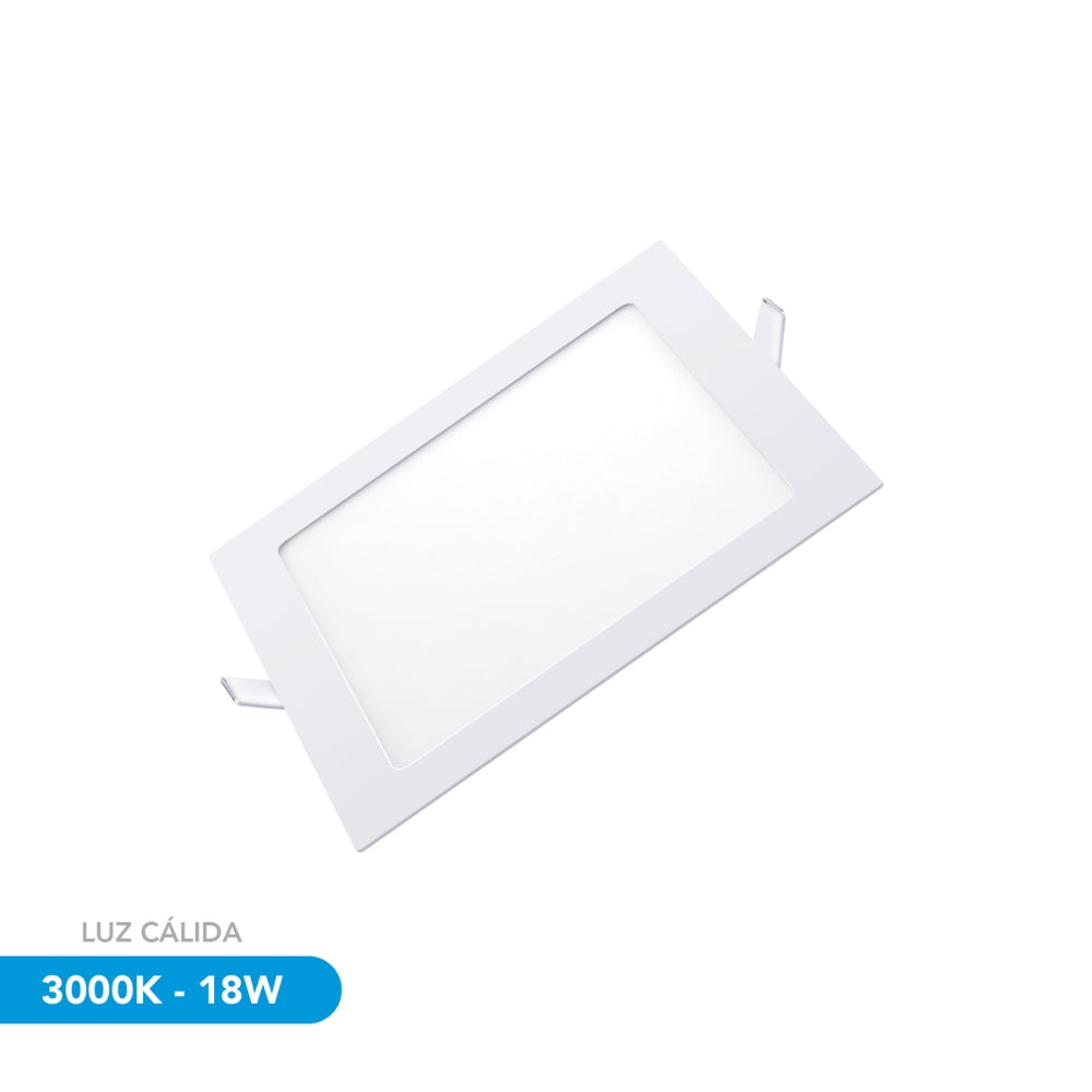 Luz LED Dimax Cuadrada de Empotrar 18W Luz Calida 3000K S150