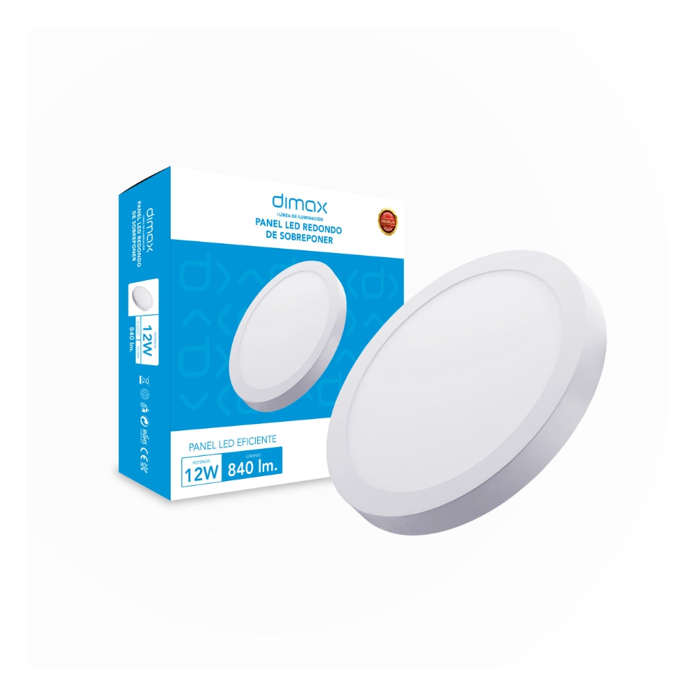 Luz LED Dimax Redonda de Sobreponer Luz Blanca 12W 6500K S152