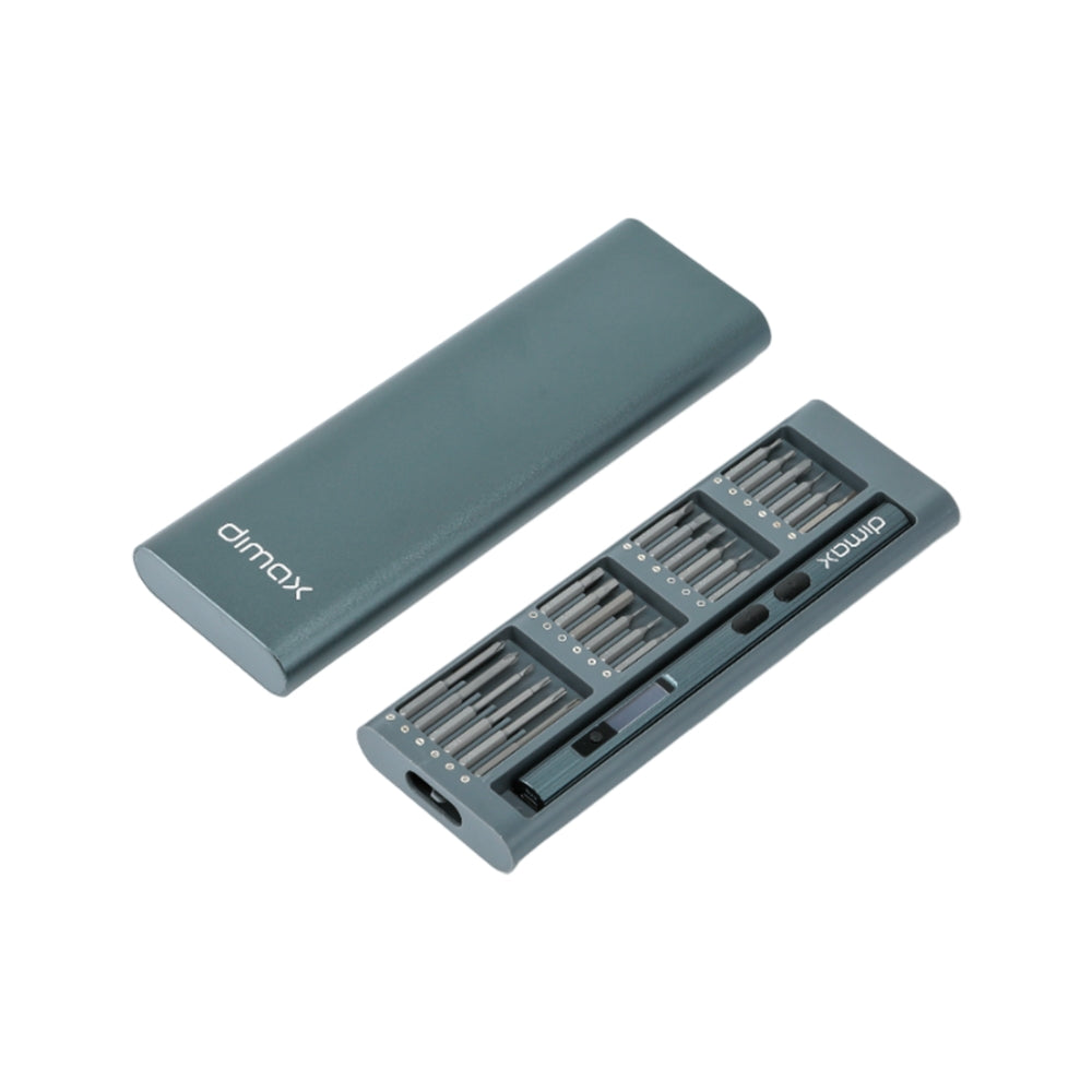 Destornilladores Dimax Electrico Kit 62en1 Estuche y Mango de ALuminio con Pantalla Bateria 500mAh Y004