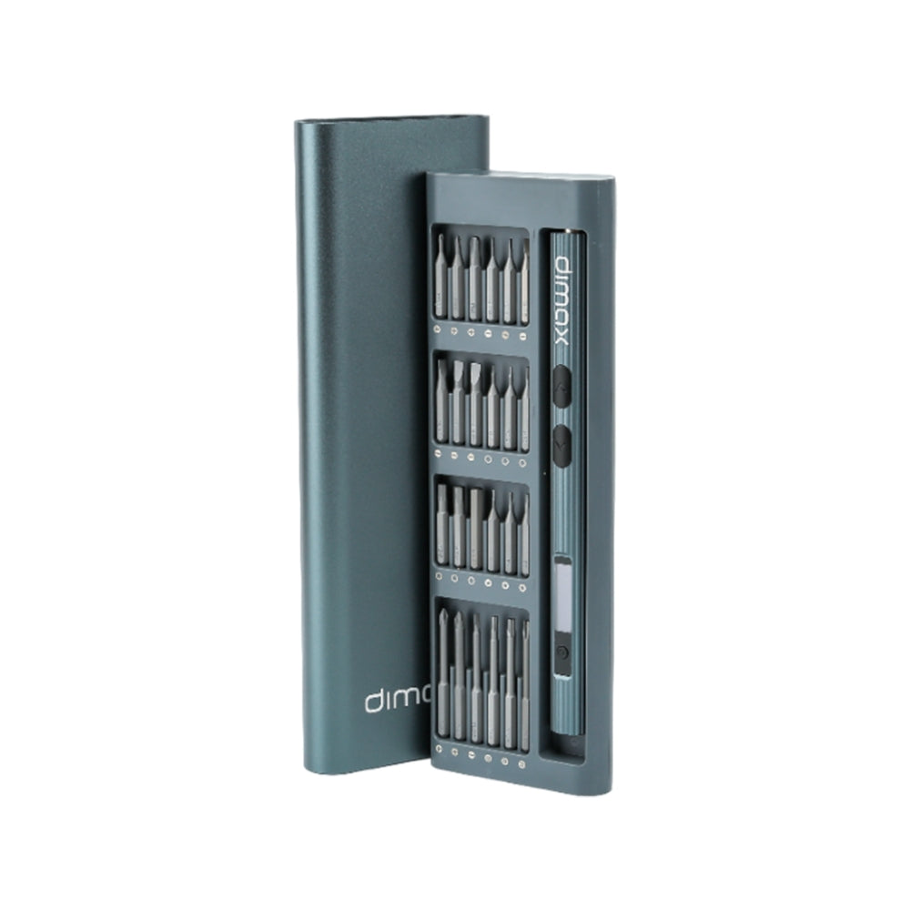 Destornilladores Dimax Electrico Kit 62en1 Estuche y Mango de ALuminio con Pantalla Bateria 500mAh Y004