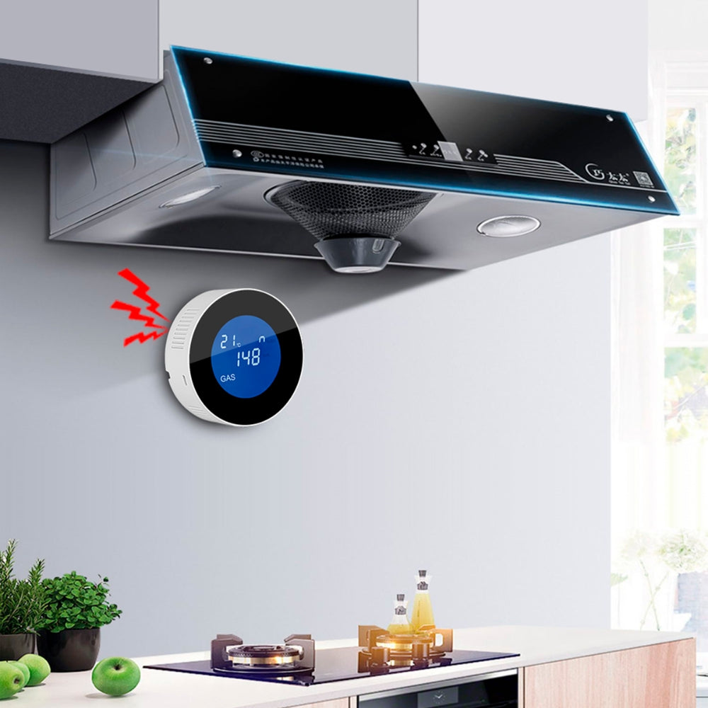 Sensor Detector de Gas Dimax Inteligente WiFi Detecta GLP GNC Deteccion 360° Pantalla LCD Vida Util Sensor 3 años Alarma Integrada 90dB Alimentacion Micro USB R312