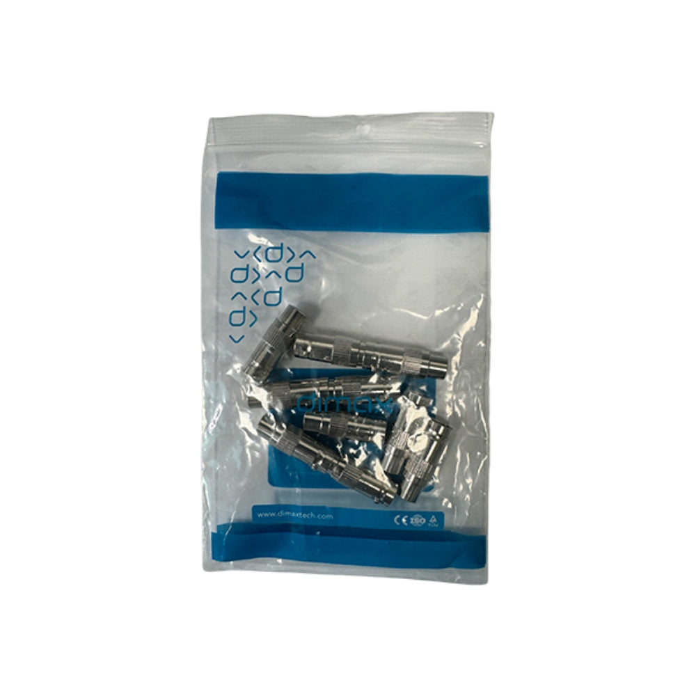 Set de 10 Piezas de Conectores de Acople RCA Hembra a BNC Hembra Dimax N040