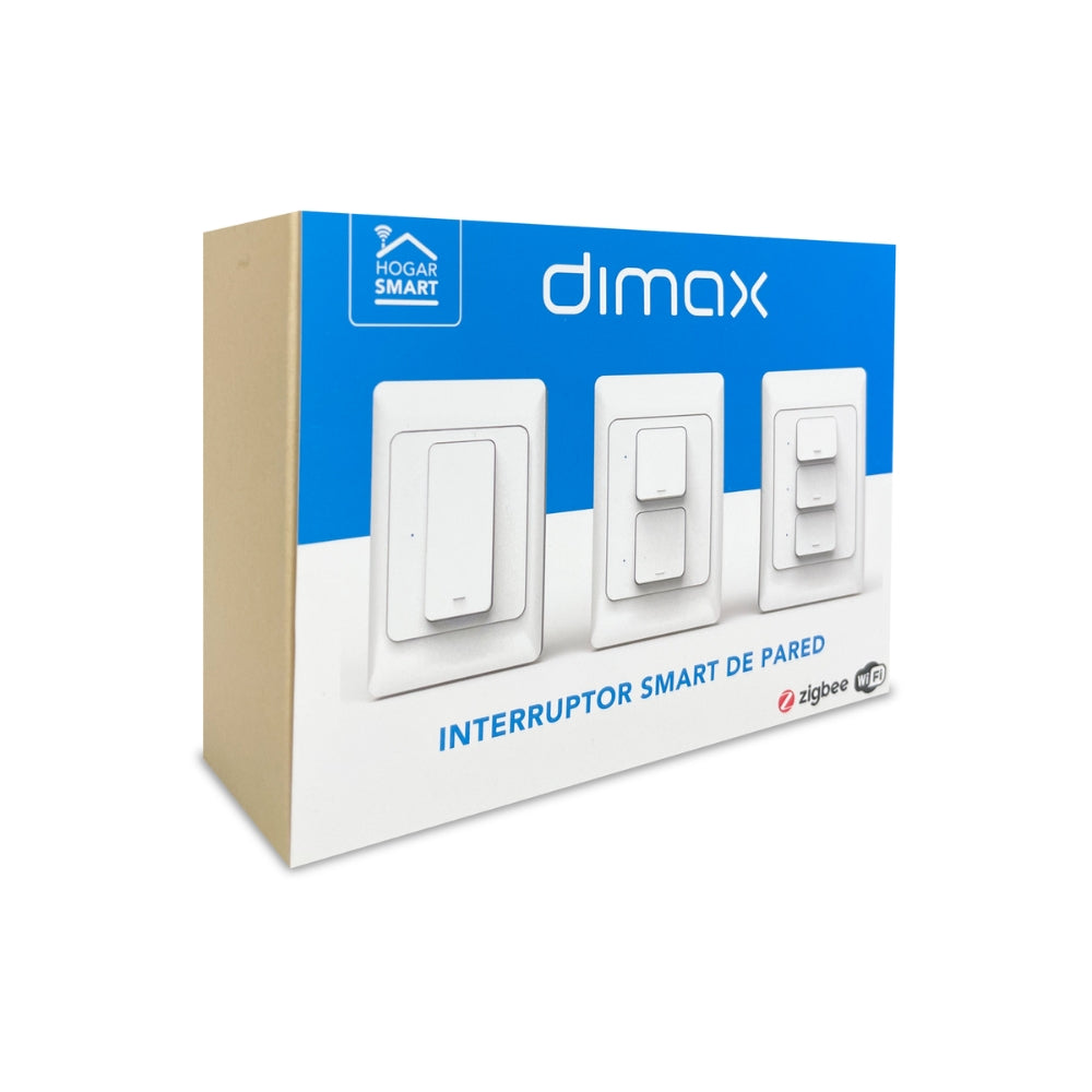 Interruptor Dimax de 3 Puntos Smart WiFi 2.4GHz Control por Voz Alexa y Google color Dorado H356