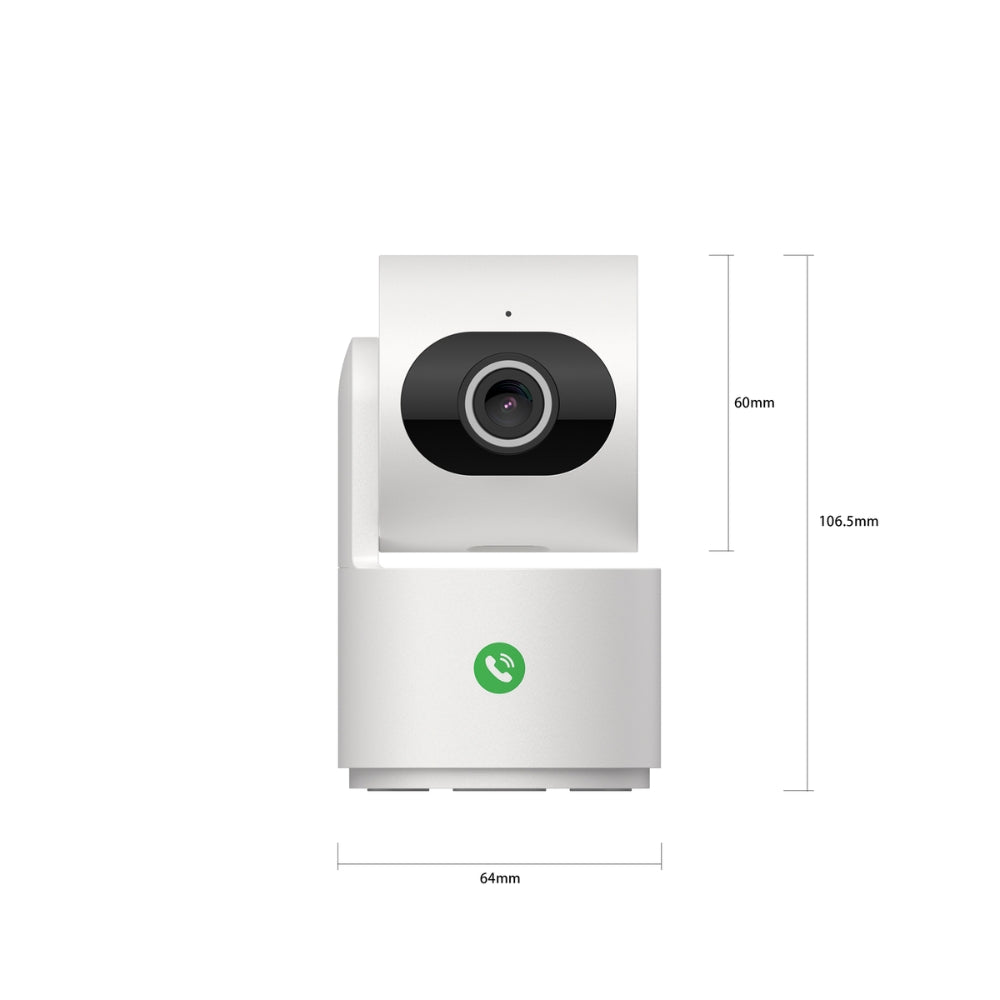 Camara Dimax 3MP IP WiFi Llamada 1 Toque Audio 2 Vias Rastreo Inteligente Vision 355 grados Vision Nocturna 10M Micro SD hasta 256GB G116