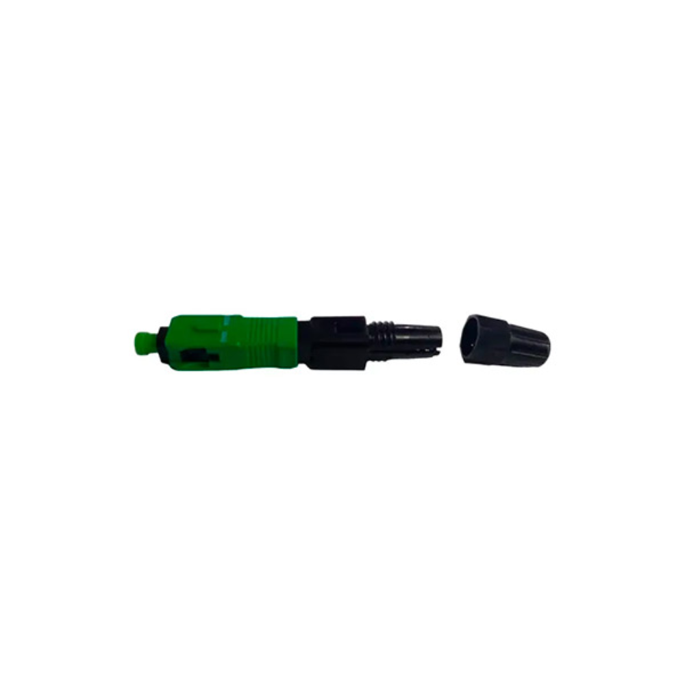Conector Mecanico de Fibra Optica Dimax a Rosca SC APC Compatible con FO Drop SM MM Perdida <= 0.5 Reutilizable hasta 10 Veces color Verde C831