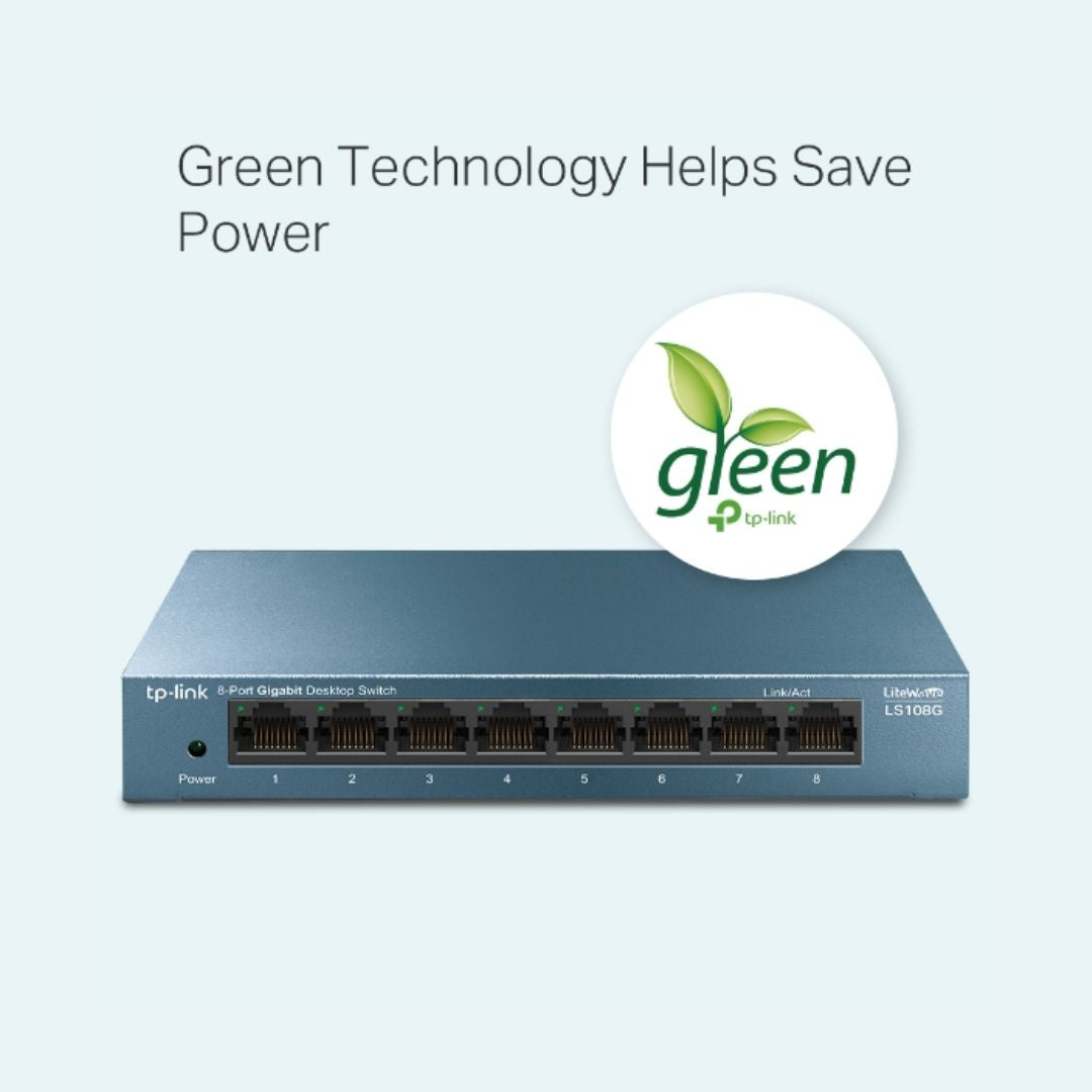 Switch TP-Link Lite Wave 8 Puertos Gigabit Carcasa de Acero LS108G