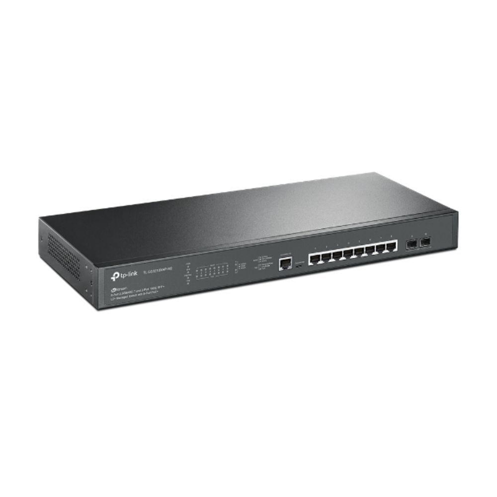 Switch TP-Link Jetstream 2 Puertos 10GE SFP+ 8 Puertos 2.5G Base-T POE+ 802.3AT/AF L2 L3 PoE 240Watts TL-SG3210XHP-M2