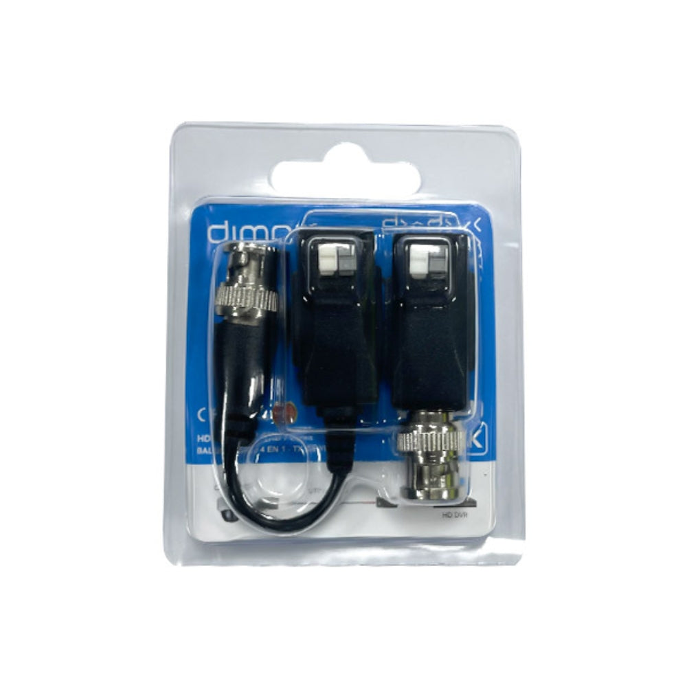 Balun Dimax Pasivo 4en1 Video 4K Distancia hasta 320M en 720P F301