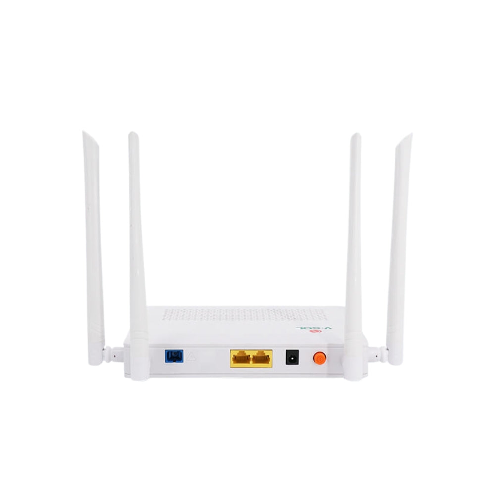 ONU V-Sol modo Dual XPON EPON GPON WiFi5 AC1200 2xGE Conector SC/UPC 4xAntenas 5dBi IPv6 QoS L3 Firewall v2802DAc