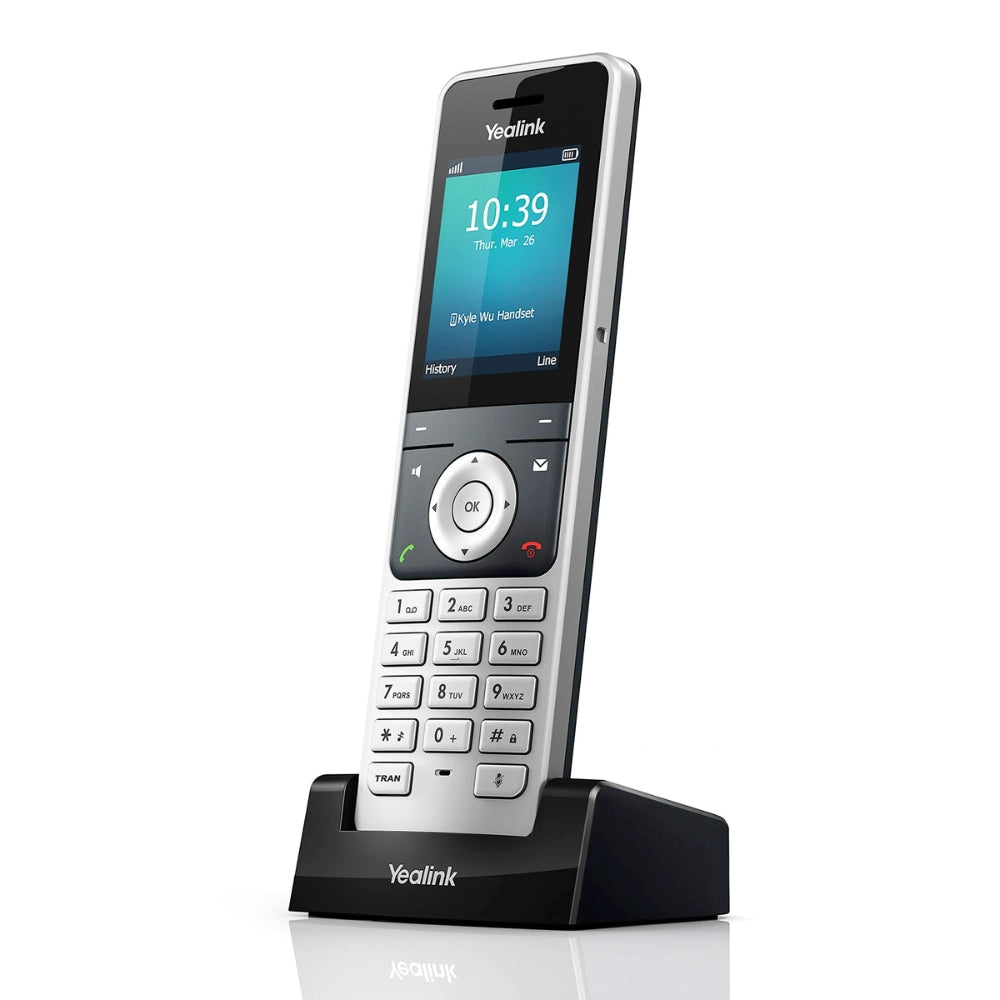 Telefono IP Yealink Inalambrico Simple+Cargador Tecnologia Dect Requiere 1xW56P como Telefono con Base Maestra Pantalla LCD 2.4" 9 tonos Incluye Bateria W56H