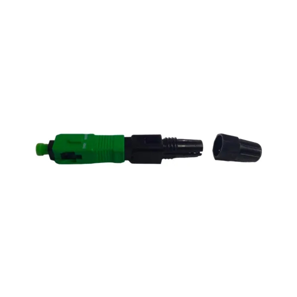 Conector Mecanico de Fibra Optica Dimax a Rosca SC APC Compatible con FO Drop SM MM Perdida <= 0.5 Reutilizable hasta 10 veces color Verde DF7-SCAPC-G