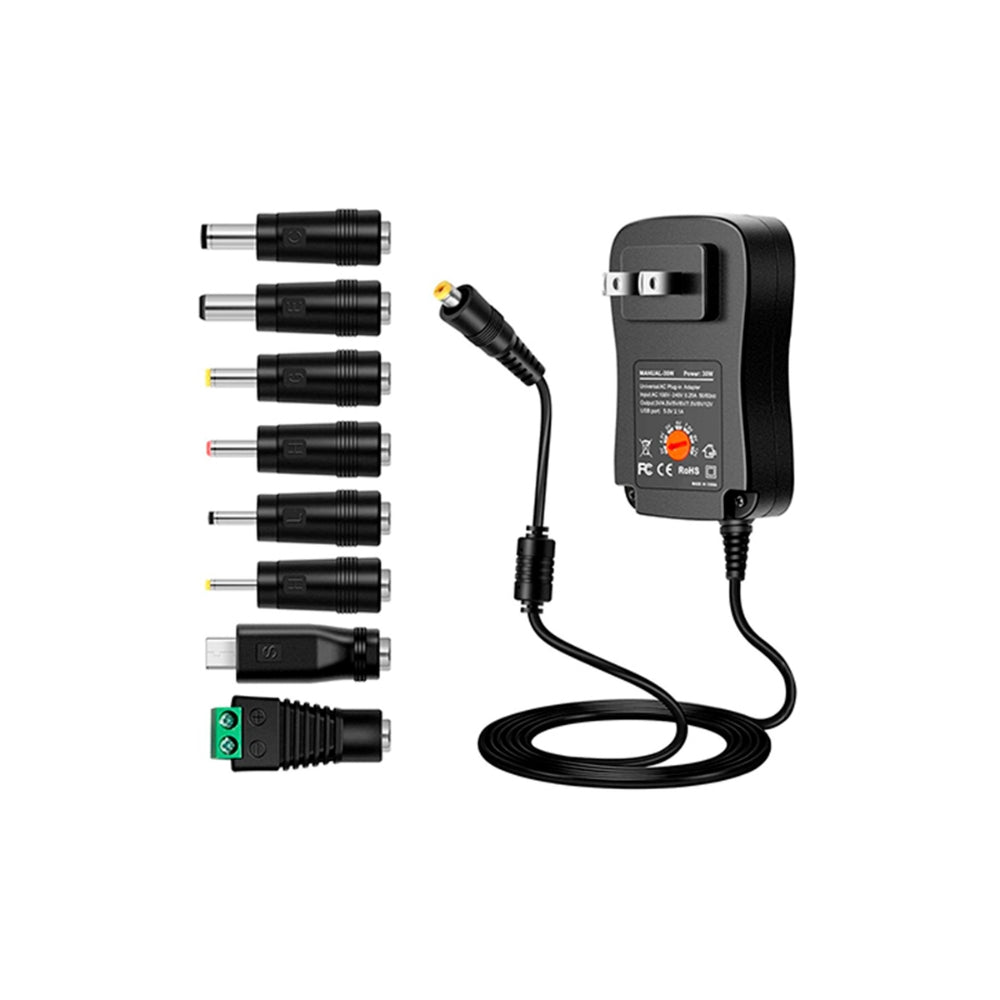 Cargador de Corriente Dimax Universal 12Vdc 30Watts con 8 Conectores de Salida N080