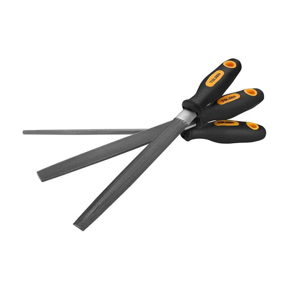 Set de 3 Limas Tolsen 200mm 8" Plano Semicircular y Redondo 32033