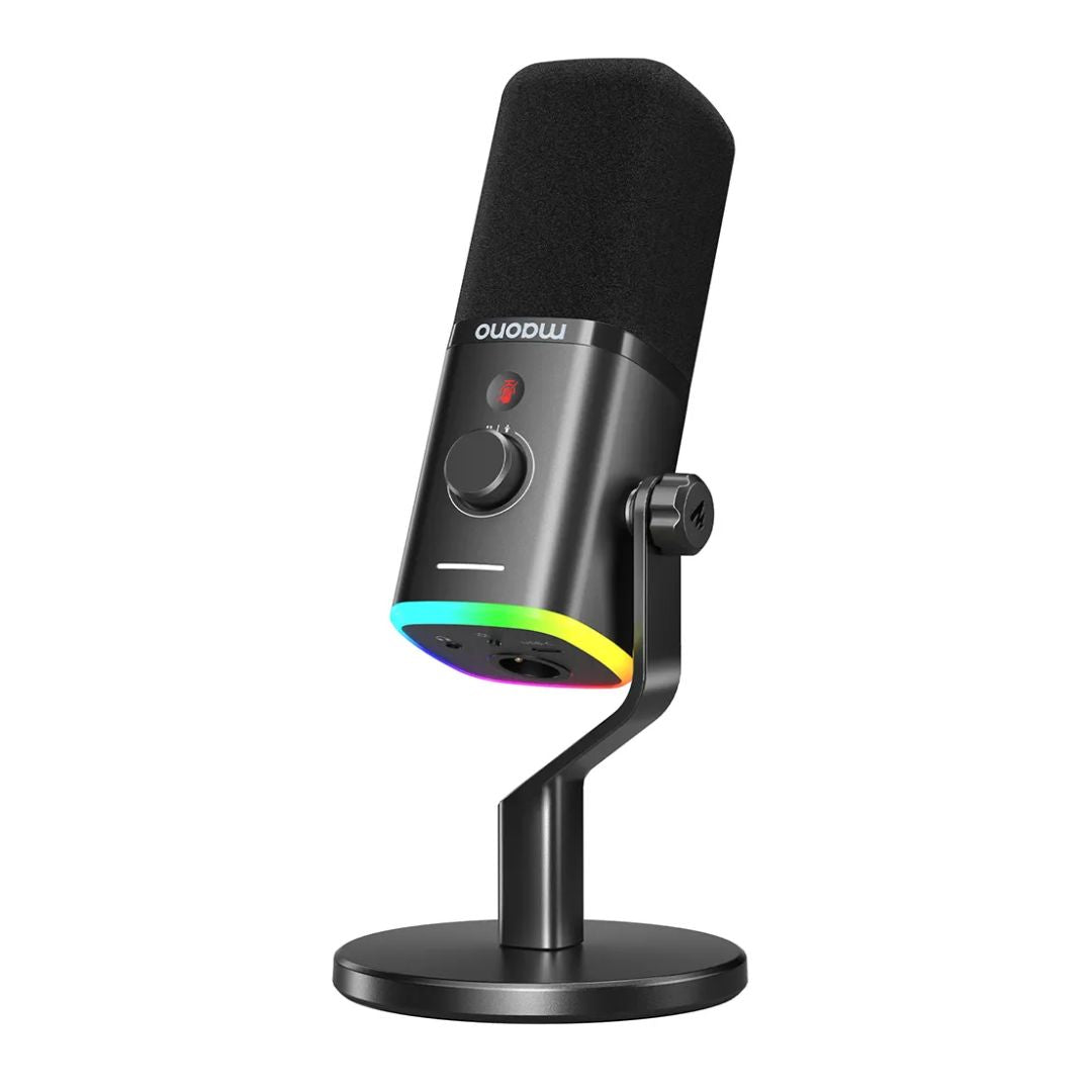 Microfono Dinamico Maono RGB Puertos USB o XLR Compatible con Software Maono Link PD100X