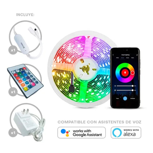 Tira de Luz LED Dimax Smart de 5M WiFi Bluetooth DMS-WL007-5M-WB