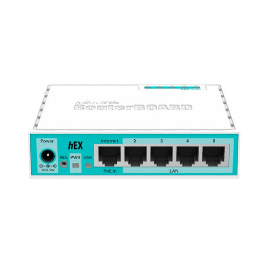Router Mikrotik 5 Puertos Gigabit CPU Dual Core 880MHz RAM 256MB Soporta IPSec 470Mbps Soporta Paquete Dude Server Puertos Micro SD y USB RB750Gr3