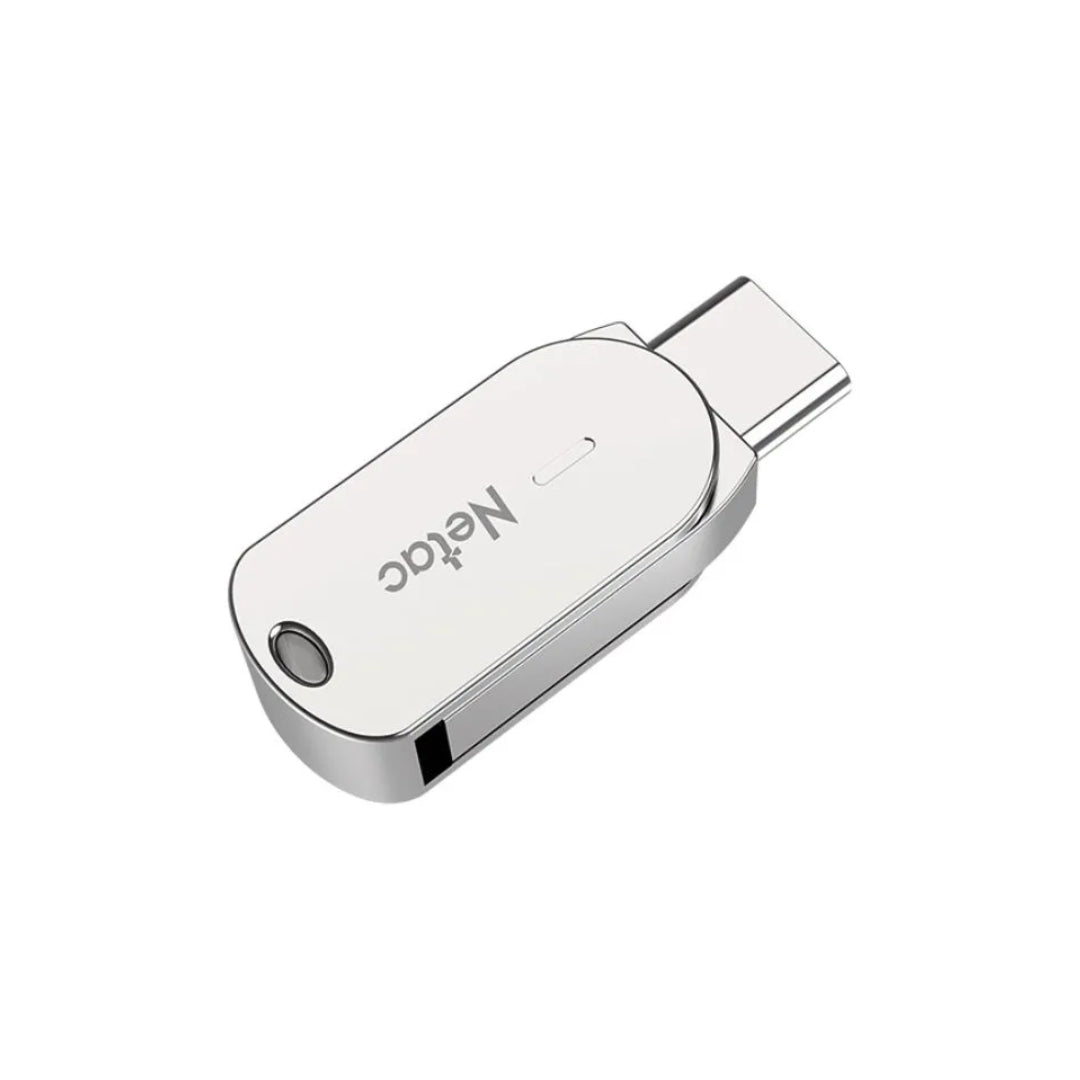 Memoria Flash Netac 64GB Dual USB-A y USB-C 3.1 Gen1 Aleacion de Zinc NT03U785C-064G-30PN