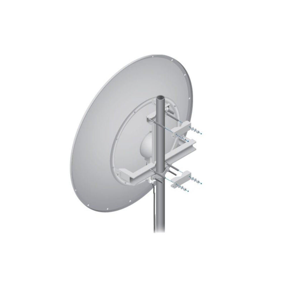 Rocket Dish Ubiquiti 34dBi Airmax 5GHz Antena Parabolica para UB-ROCKETM5 MiMo 2x2 Incluye Jumpers Kit de Instalacion F/B Ratio 34dB Xpol ISO 35dB UB-RD-5G34